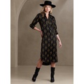 bananarepublic Mandarin-Collar Midi Shirtdress
