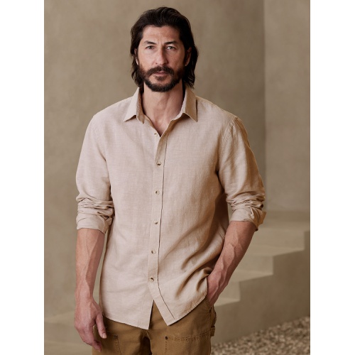 바나나리퍼블릭 bananarepublic Slim Linen-Blend Shirt