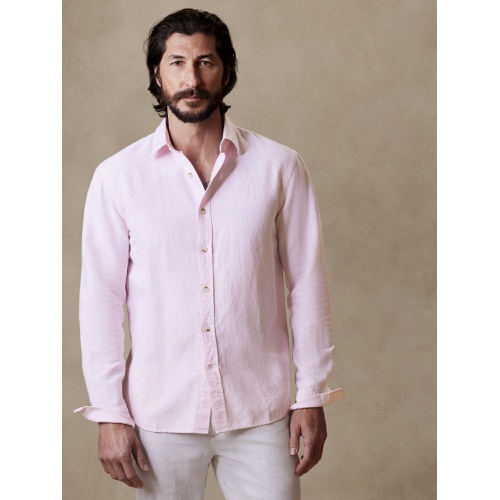 바나나리퍼블릭 bananarepublic Slim Linen-Blend Shirt