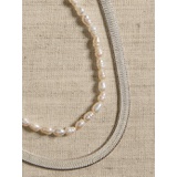 bananarepublic Pearl Snake Chain Necklace