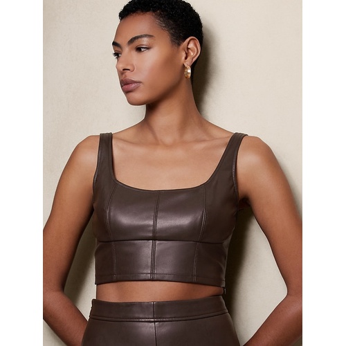 바나나리퍼블릭 bananarepublic Cropped Vegan Leather Bustier