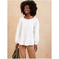 Organic Cotton Puff-Sleeve Knit Top