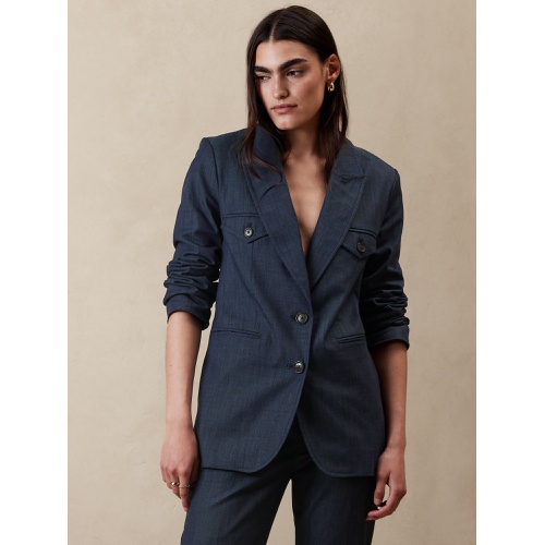 바나나리퍼블릭 Chambray Long Blazer