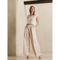 Pleated Wide-Leg Pant