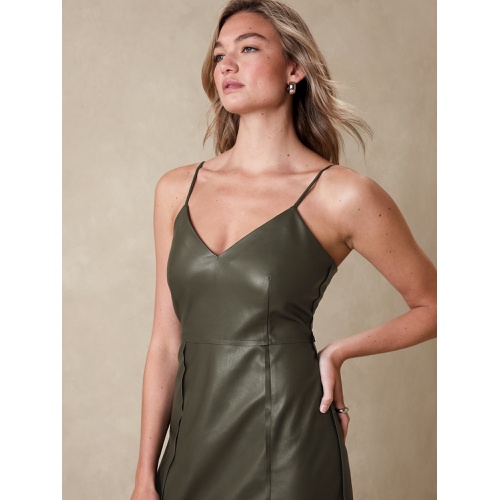 바나나리퍼블릭 Vegan Leather Midi Dress