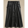 Vegan Leather Midi Skirt