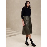 Vegan Leather Midi Skirt