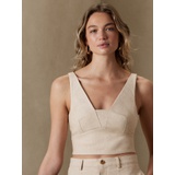 Cropped Linen-Blend Tank