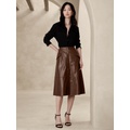 Vegan Leather Midi Skirt