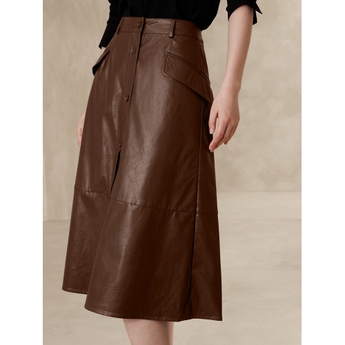 바나나리퍼블릭 Vegan Leather Midi Skirt
