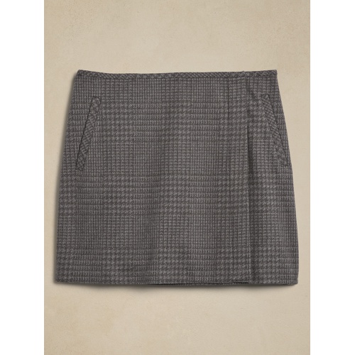 바나나리퍼블릭 Plaid Wrap Mini Skirt