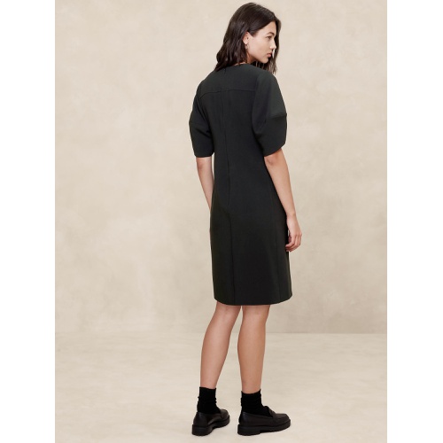 바나나리퍼블릭 Lantern-Sleeve Knee-Length Dress