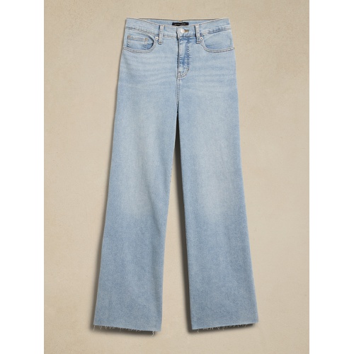 바나나리퍼블릭 High-Rise Wide-Leg Raw Hem Jean