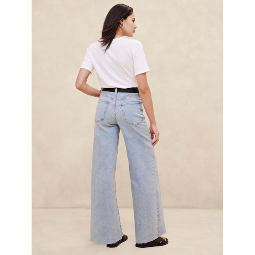 바나나리퍼블릭 High-Rise Wide-Leg Raw Hem Jean