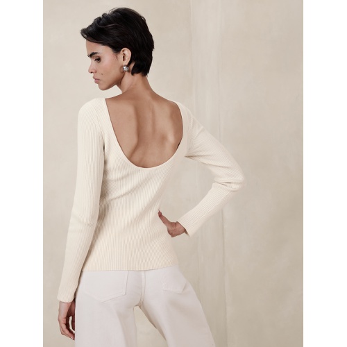 바나나리퍼블릭 Scoop-Back Ribbed Sweater