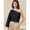 Taffeta One-Shoulder Top