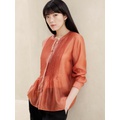 Pintuck Organza Blouse