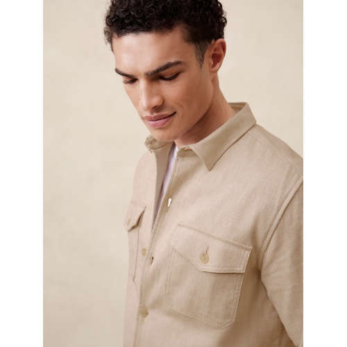 바나나리퍼블릭 Slim Linen-Blend Shirt Jacket