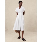 Poplin Tie-Waist Midi Dress