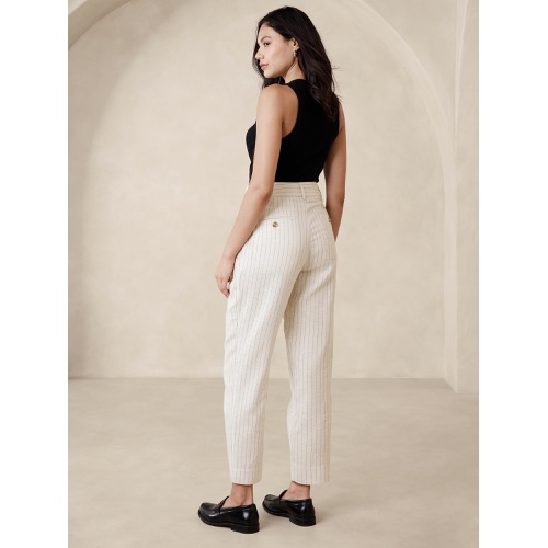 바나나리퍼블릭 Linen-Blend Herringbone Pleated Pant