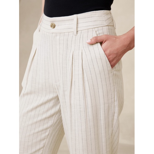 바나나리퍼블릭 Linen-Blend Herringbone Pleated Pant