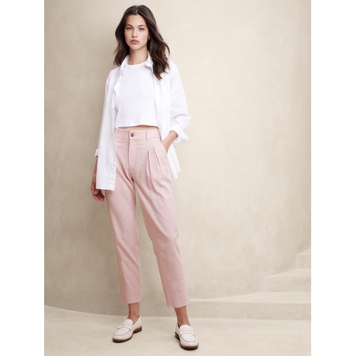 바나나리퍼블릭 Linen-Blend Herringbone Pleated Pant