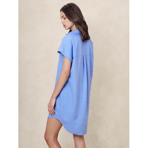 바나나리퍼블릭 Linen-Blend Popover Mini Dress