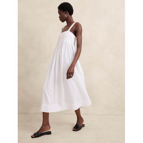바나나리퍼블릭 Linen-Blend Drapey Midi Dress