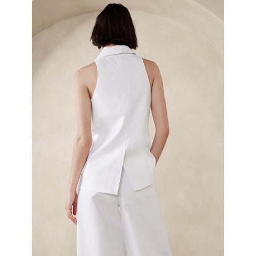 바나나리퍼블릭 Linen-Blend Racer Suiting Vest