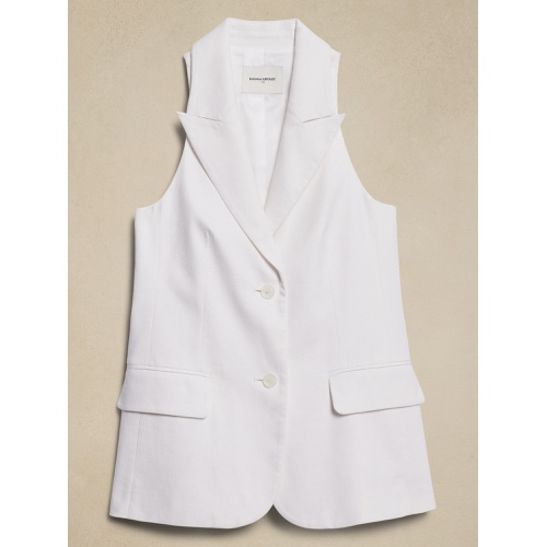 바나나리퍼블릭 Linen-Blend Racer Suiting Vest