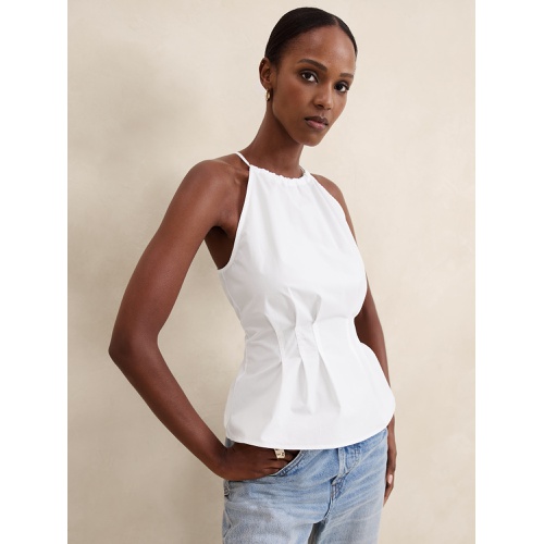 바나나리퍼블릭 Poplin Seamed Halter Top