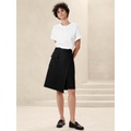 Linen-Blend Knee-Length Skirt