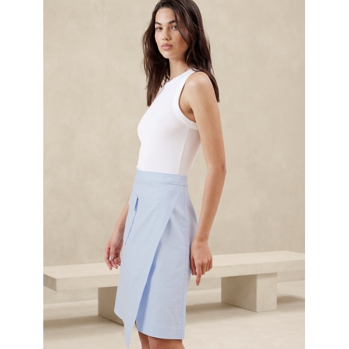 바나나리퍼블릭 Linen-Blend Knee-Length Skirt