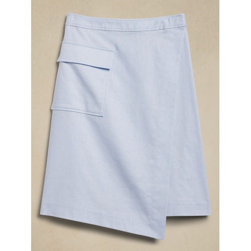 바나나리퍼블릭 Linen-Blend Knee-Length Skirt