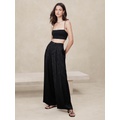 Jacquard Pleated Wide-Leg Pant