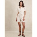 Linen-Blend Twill Romper