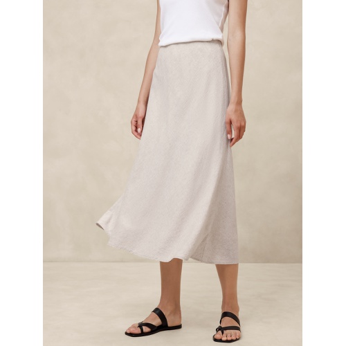 바나나리퍼블릭 Linen-Blend Midi Slip Skirt