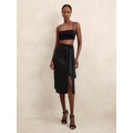 Silky Crepe Sarong Midi Skirt