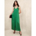 Silky Twill Wide-Leg Jumpsuit