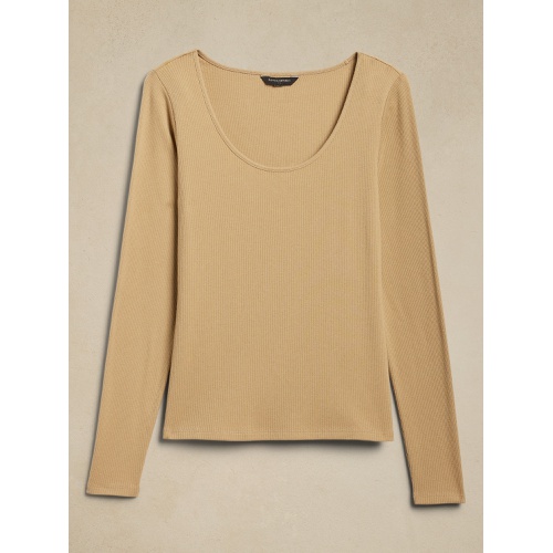 바나나리퍼블릭 Ribbed Scoop-Neck Top