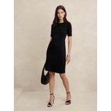 Scuba Seamed Knee-Length Dress