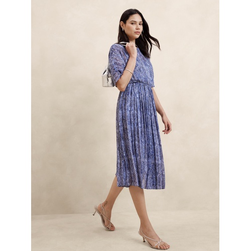 바나나리퍼블릭 Chiffon Pleated Midi Dress