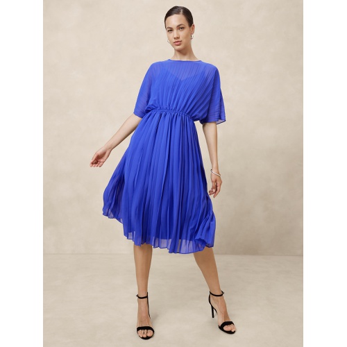 바나나리퍼블릭 Chiffon Pleated Midi Dress