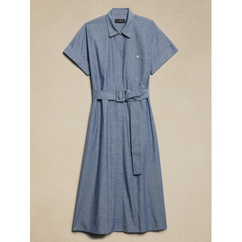 바나나리퍼블릭 Chambray Midi Shift Shirtdress