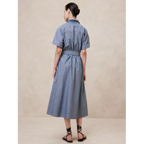 바나나리퍼블릭 Chambray Midi Shift Shirtdress