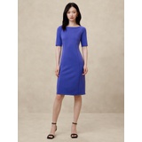 Scuba Seamed Knee-Length Dress