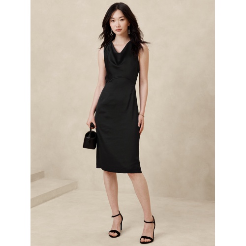 바나나리퍼블릭 Hammered Satin Knee Length Dress