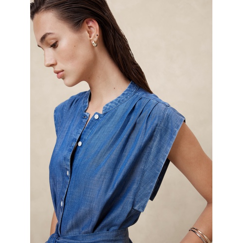 바나나리퍼블릭 Chambray Midi Shift Shirtdress