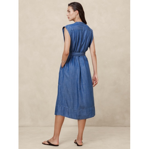 바나나리퍼블릭 Chambray Midi Shift Shirtdress