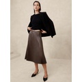 Vegan Leather Pleated Midi Skirt